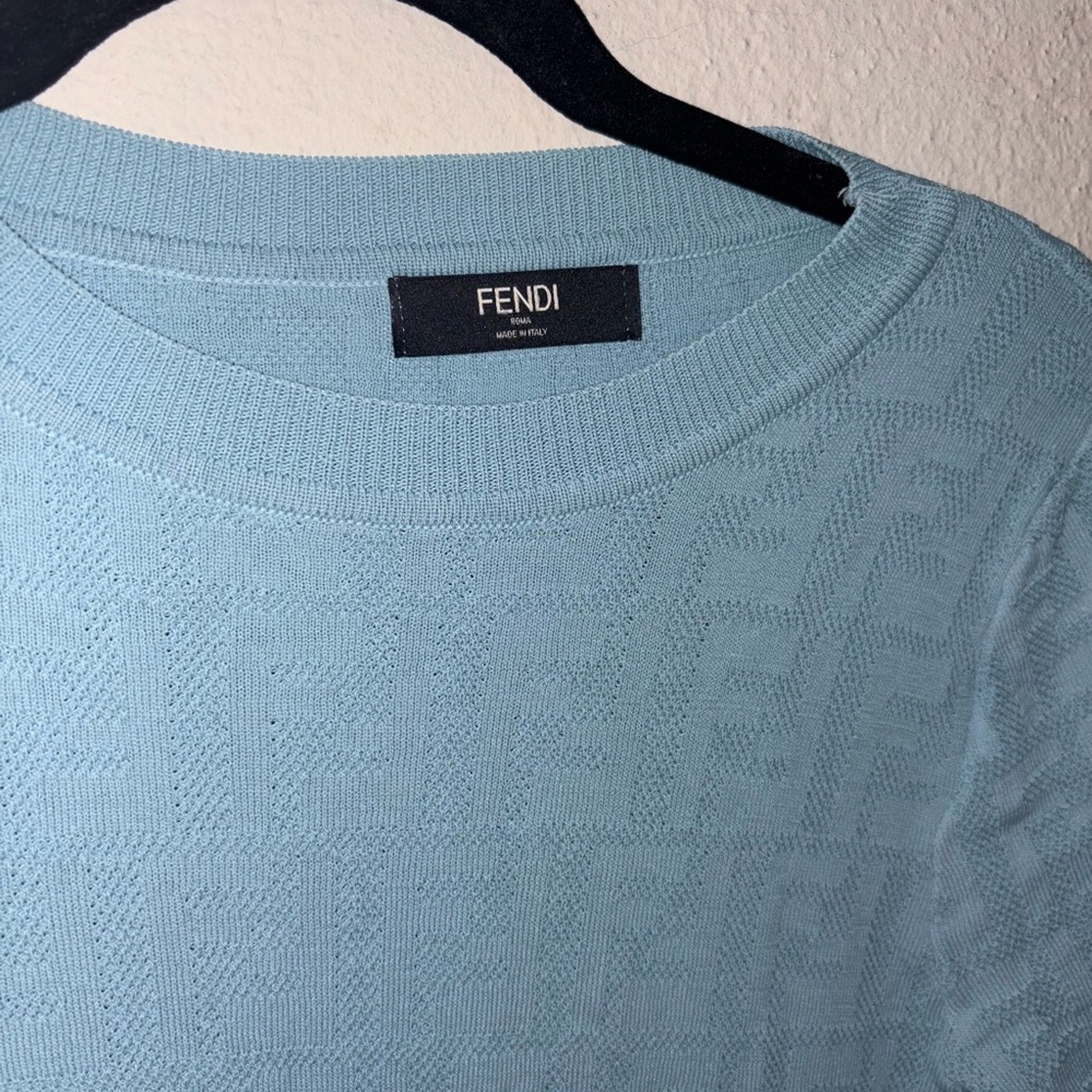 Elegant Blue Knit Dress (FENDI but not authentic, indistinguishable from real) - Picture 3 of 3
